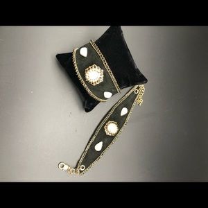 Suede bracelet with bead embellishment new